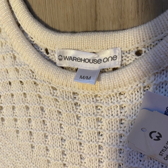 NWT Cream Knit Cold Shoulder Cotton Crochet Detail Boho Summer Size Medium - Picture 2 of 11